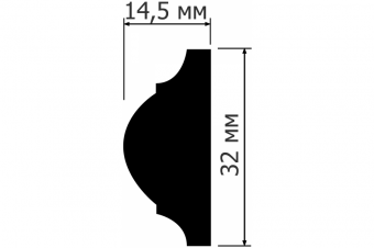Молдинг  Hi-Wood  D32  белый  32х14мм, дл.2м  Дюрополимер