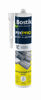 Клей  Bostik  FIXPRO  ДЕКОР и ДЕРЕВО  белый  280мл