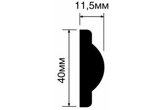Молдинг  H-Wood  D1040  белый  11.5х40мм, дл.2м  Дюрополимер