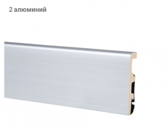 Плинтус  Arbiton  Integra  02  Алюминий  2400х80х21 мм, дюрополимер
