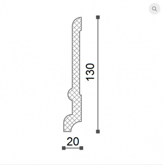 Плинтус FD21  Белый, выс.:130мм, дл.:2м напольный