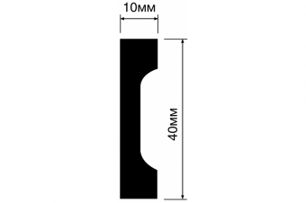 Молдинг  Hi-Wood  W40V1  белый  40х10мм, дл.2м  Дюрополимер